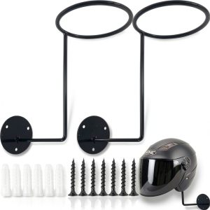 ROYHOO Wall Mounted Helmet Hanger Polished Stainless Steel 3 Hook-0