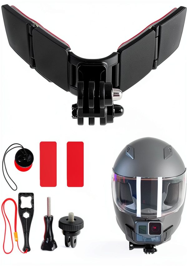 WLPREOE Helmet Chin Mount for GoPro Black Adhesive Quick‑Release-0