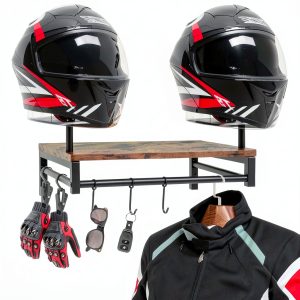SailStart Industrial Helmet Wall Rack with Adjustable Metal Bracket-0