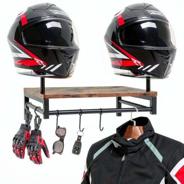 SailStart Industrial Helmet Wall Rack with Adjustable Metal Bracket-0