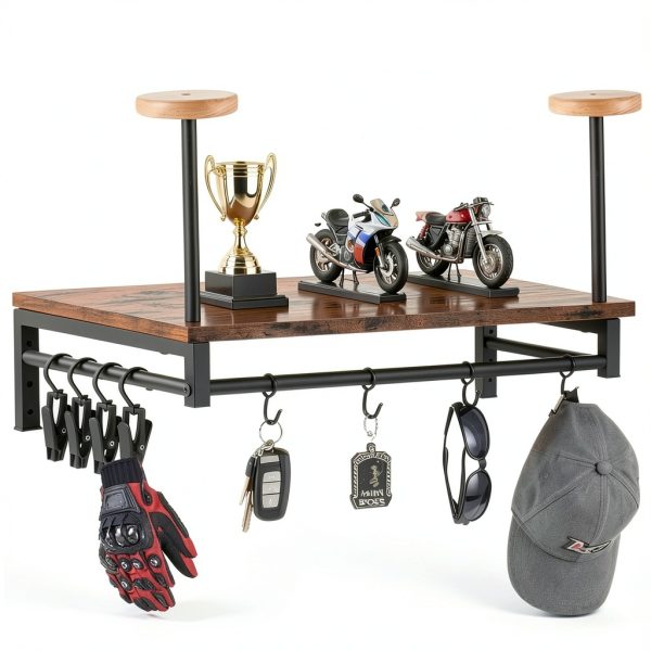 SailStart Industrial Helmet Wall Rack with Adjustable Metal Bracket-4
