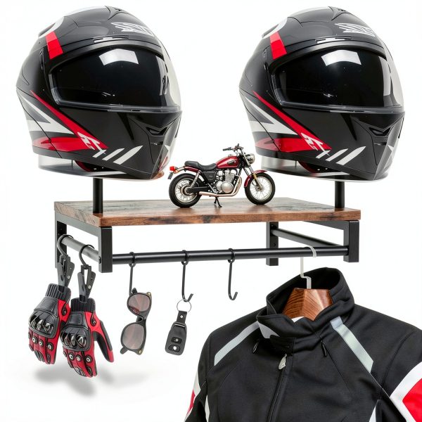 SailStart Industrial Helmet Wall Rack with Adjustable Metal Bracket-2