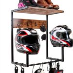 NANXITU Metal Wood Motorcycle Helmet Wall Mount Organizer Retro-0