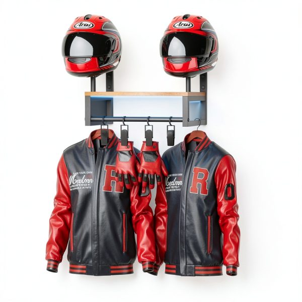 HDPRHGRD TKZJ-01 Wooden Motorcycle Helmet Shelf-4