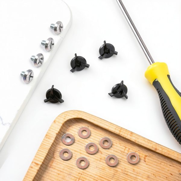 NQEUEPN Motorcycle Helmet Screws, Easy to Install, Black and Silver-2