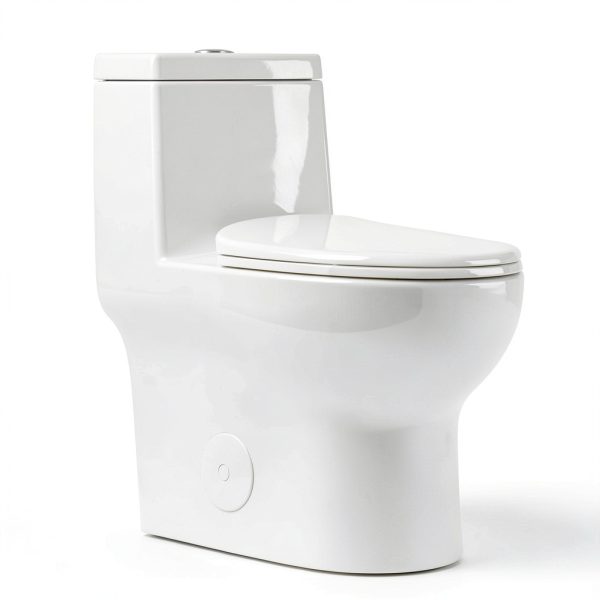 Deer Valley DV-1F026R Elongated One Piece Toilet with ADA Comfortable Seat Height, Dual Flush 1.1/1.6 GPF, Powerful & Quiet Modern Toilet for Bathroom, 10" Rough-In-0