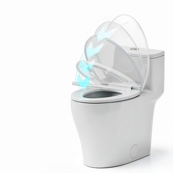 Elongated One Piece Toilet BYBARENOVA ADA Height Dual Flush White-7