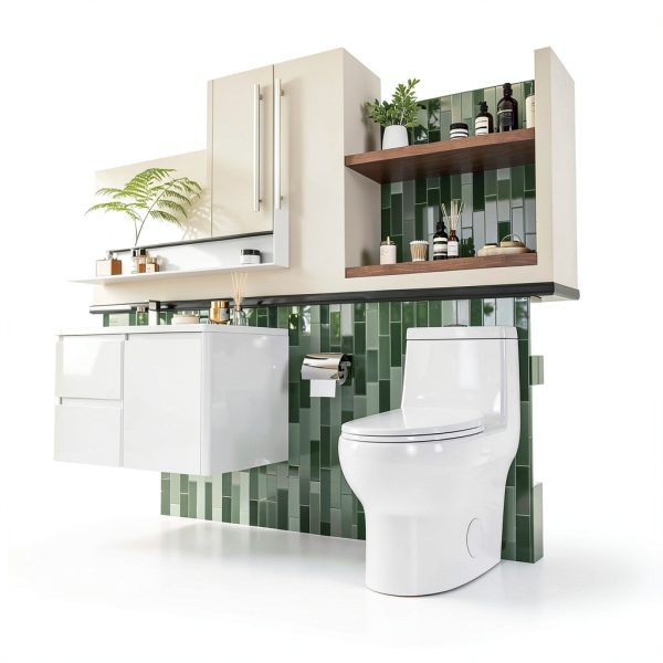Deer Valley DV-1F026R Elongated One Piece Toilet with ADA Comfortable Seat Height, Dual Flush 1.1/1.6 GPF, Powerful & Quiet Modern Toilet for Bathroom, 10" Rough-In-4