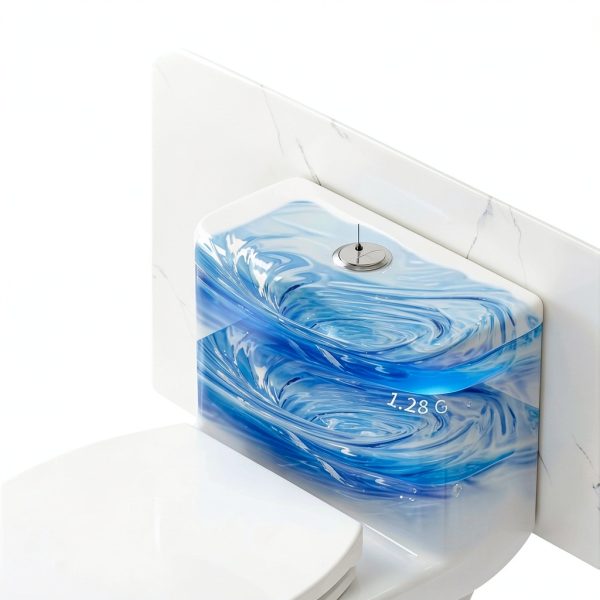 Elongated One Piece Toilet BYBARENOVA ADA Height Dual Flush White-6