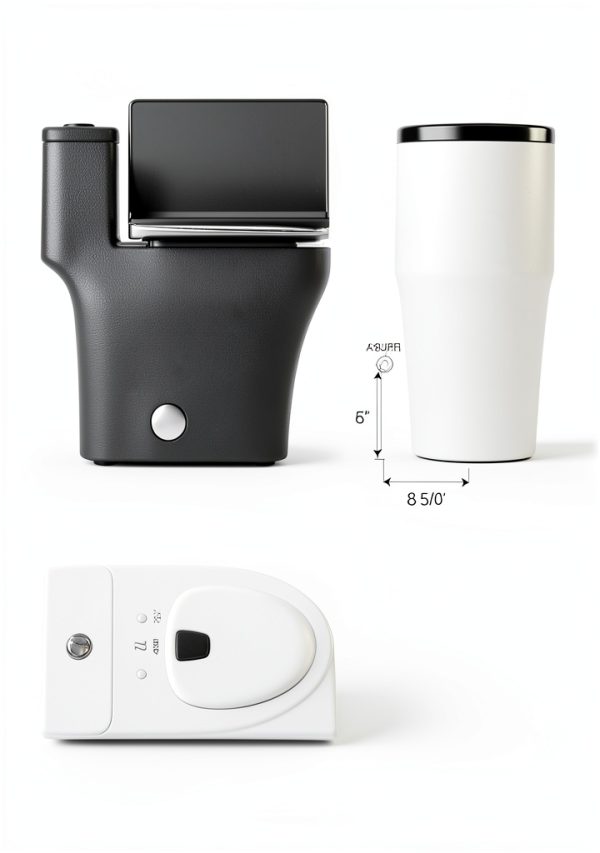 Elongated One Piece Toilet BYBARENOVA ADA Height Dual Flush White-3