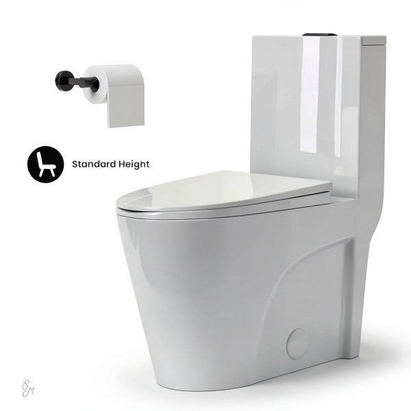 Swiss Madison One-Piece Toilet SM-1T254HB Dual-Flush White Finish-4